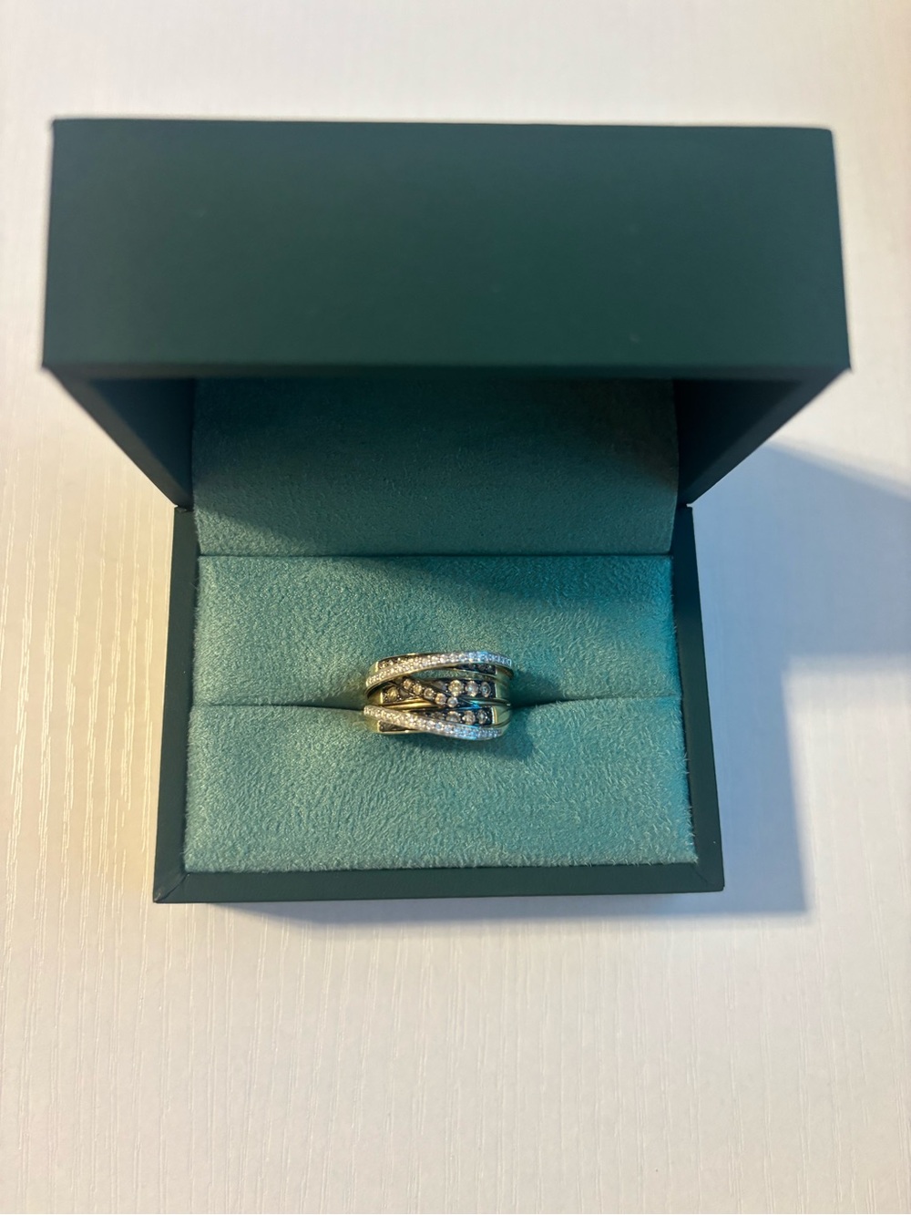Le Vian 6 Row Diamond Ring/ Chocolate & Nude Diamond 1 1/2
